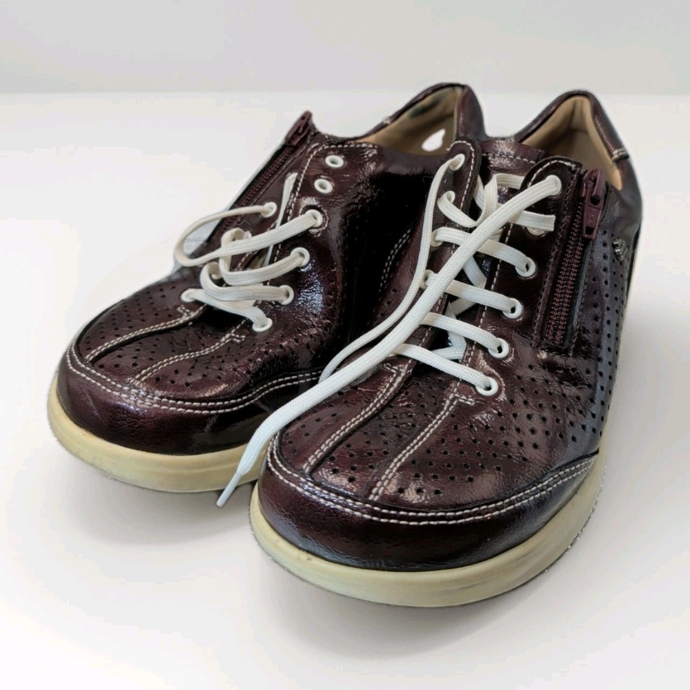 FINN COMFORT Charlotte leather sneakers shoes US Women's 5 Dark Burgandy
